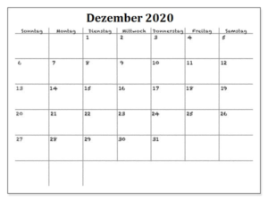 Kalender September 2020 Vorlage