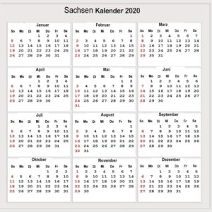 Kalender Sachsen 2020 Zum Ausdrucken