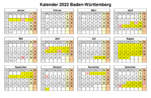 Sommerferien 2022 Baden-Württemberg PDF