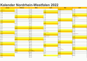 Ferien 2022 NRW Kalender PDF