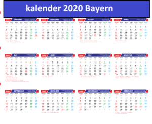 Jahreskalender 2020 Bayern PDF