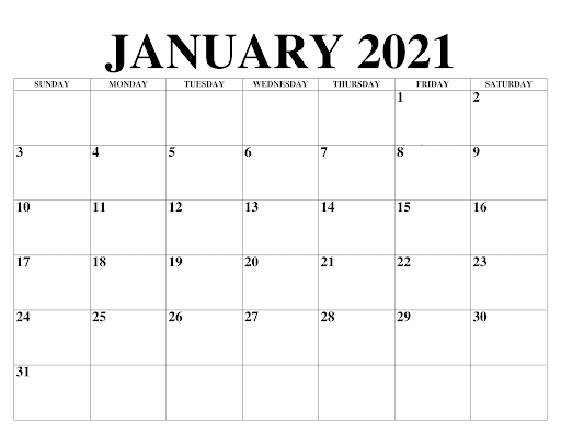 Januar 2021 Feiertags Kalender