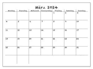 Kalender März 2024 Drucken