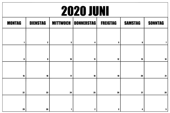 Kalender Juni 2021 Drucken
