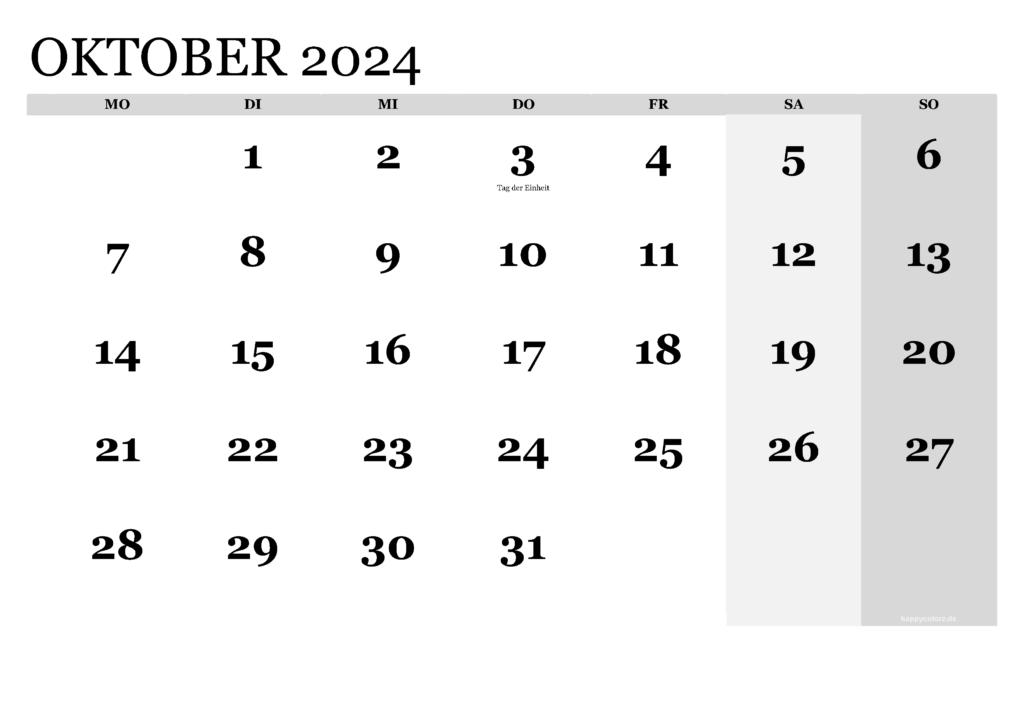 Kalender 2024 Oktober Zum Ausdrucken