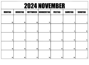 November 2024 Kalender Ausdrucken