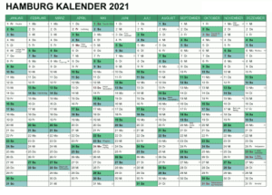 Sommerferien 2021 Hamburg Kalender PDF