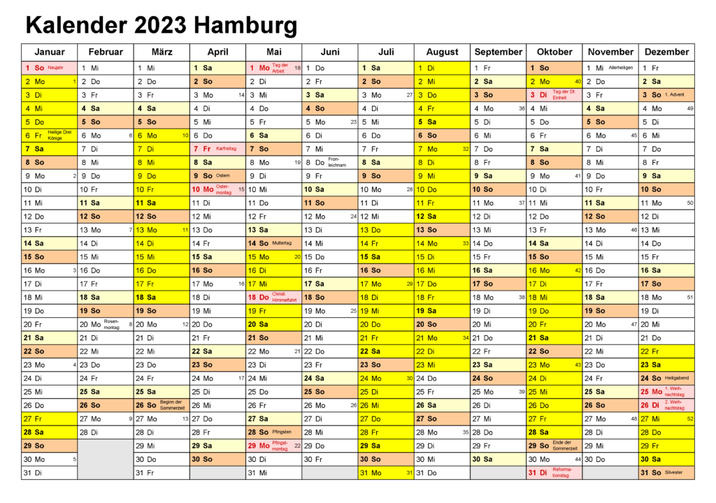 Kalender Hamburg 2023 Zum Ausdrucken