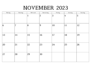 November 2023 Kalender