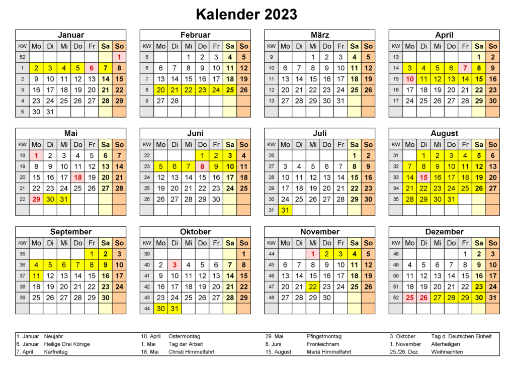 Kalender Mecklenburg-Vorpommern 2023 Zum Ausdrucken