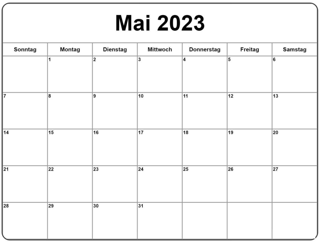 Mai 2023 Kalender