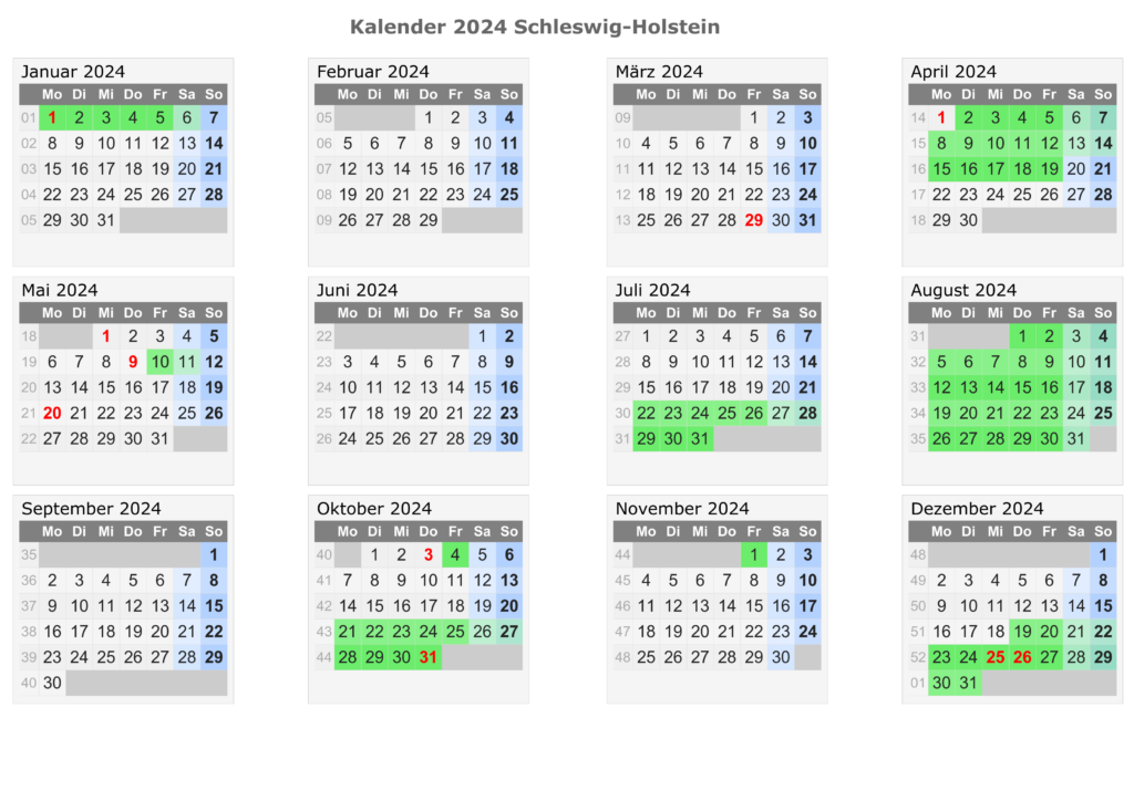 Sommerferien 2024 Schleswig-Holstein PDF