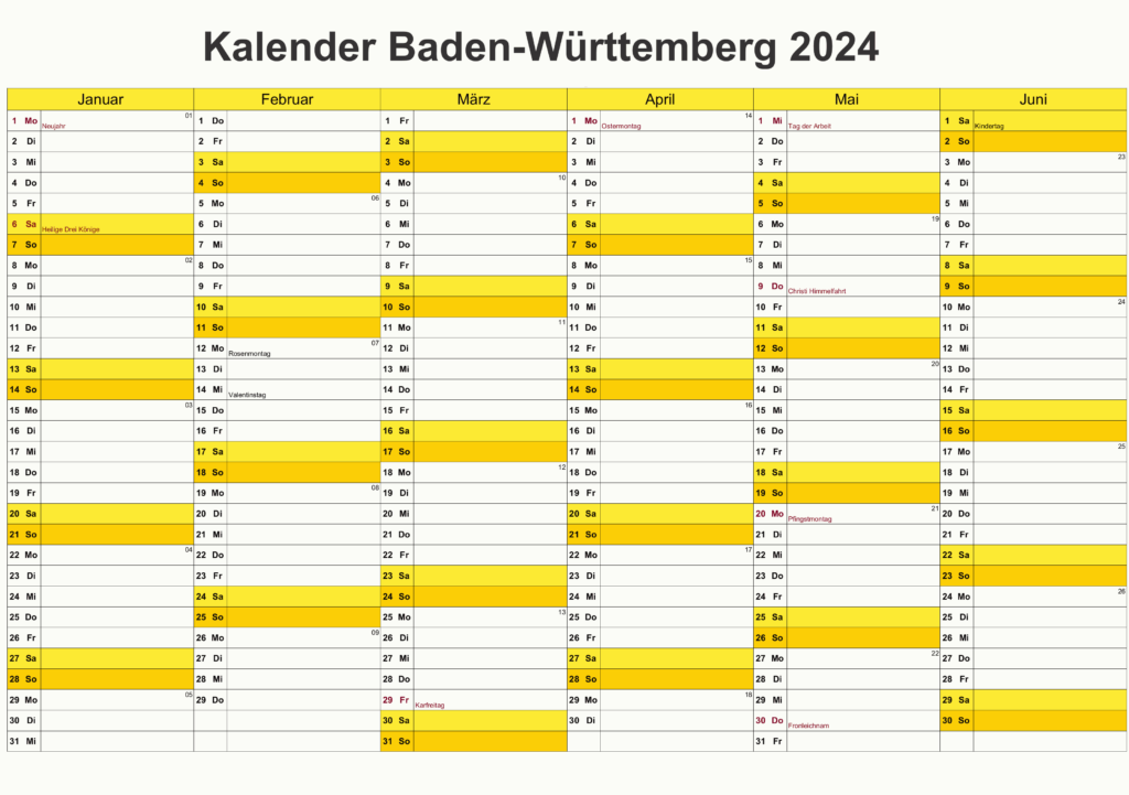 Sommerferien Baden-Württemberg 2024