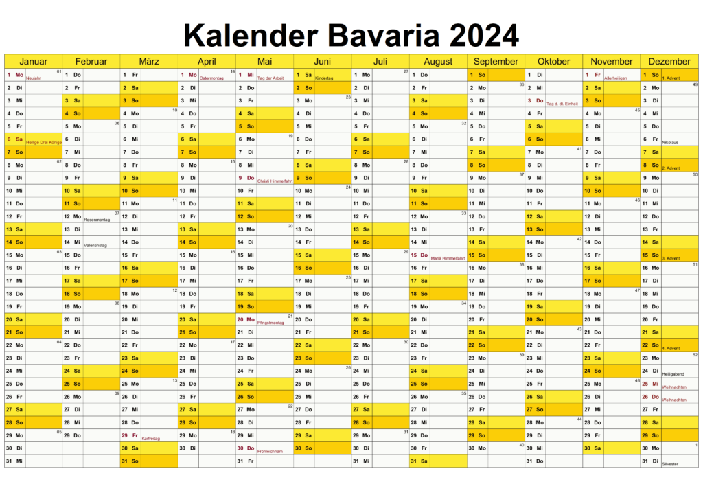 Sommerferien Bavaria 2024 Kalender