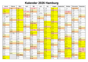 Kalender Hamburg 2026 Zum Ausdrucken