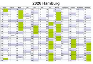Sommerferien 2026 Hamburg Kalender PDF