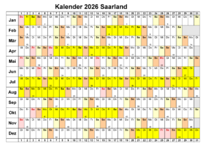 Sommerferien Saarland 2026 Kalender